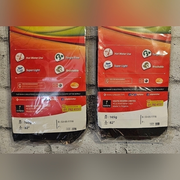 X-Pression Ultra Braid 2 Pack 82” Braiding Hair Color 1 New - Picture 4 of 4